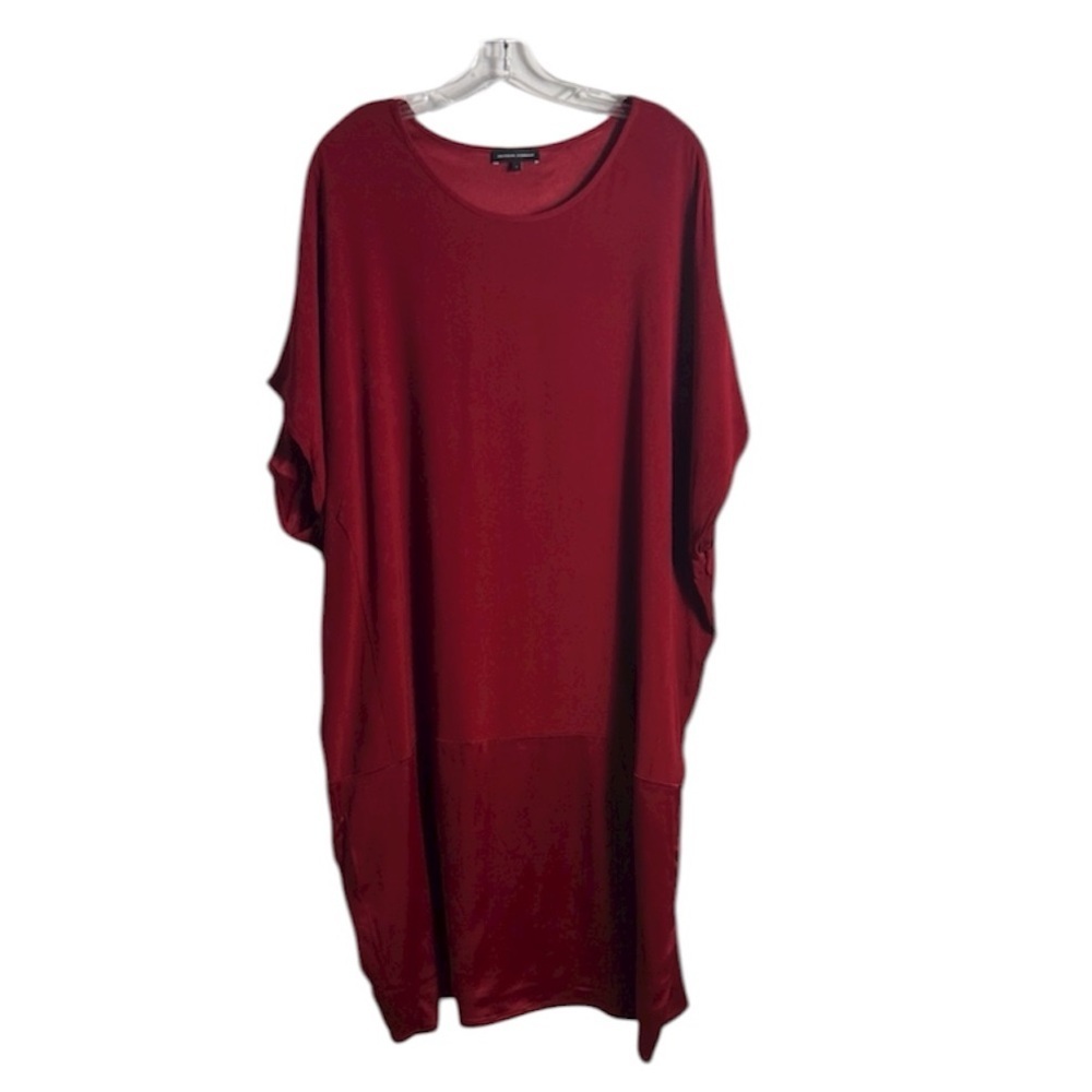 Universal Standard Mixed Media Cap Sleeve Red Dress Size Large Holiday Christmas